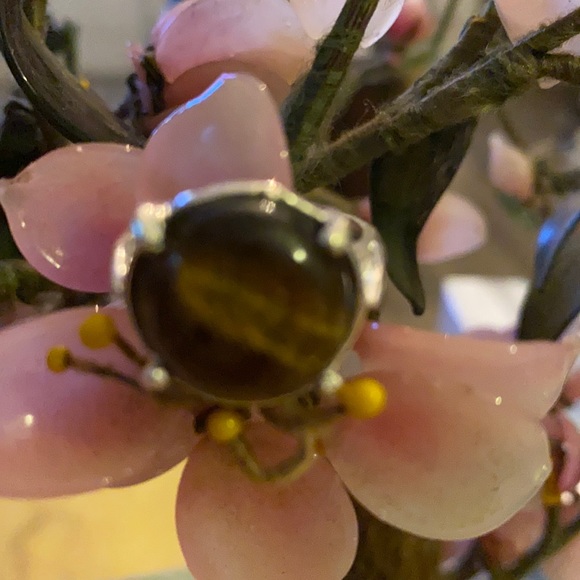 Vintage Art Deco 925 tiger eye ring